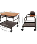 Top Shelf Foldable Two Tier Foot Bath Trolley With Smooth Swivel Casters And Integrated Manicure Station dimensions and design view