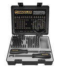 No Sweat 89 Piece Gunsmithing Screwdriver Set With Hollow Ground Bits And Textured Rubber Drivers Featuring Black Phosphate Coating And Molded Travel Case For Quick Rifle Maintenance And Range Run in organized case.
