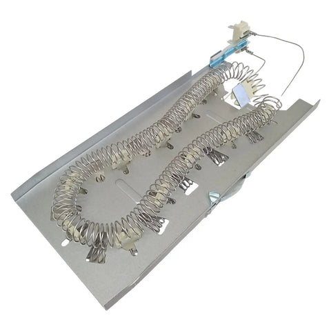 High Output Electric Dryer Heating Coil Element Assembly 240V 4600W Premium Nickel Chromium Alloy Replacement With 5/16 Inch Termals on metal base.