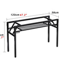 Foldable Table Leg Brackets Rectangular Heavy Duty Double Layer Metal Desk Legs With 150Kg Load Capacity Portable Dining Market Stall Workbench Base