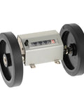 Zopsc 1pc Rolling Wheel 5 Digit Length Counter with black wheels, mechanical design, clear 5 digit display, for length measurement.