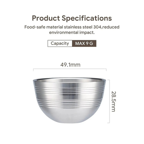 High Grade Refillable Coffee Filter Pod Compatible With Icareless And Keurig Style Brewers, stainless steel, 49.1mm diameter, 28.5mm height.