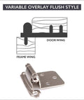 Self Closing Cabinet Hinges Satin Nickel 50 Pack for Three Eighths Inch Inset Variable Overlay Kitchen Cabinet Doors Hardware