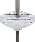 15 Inch Universal Beach Umbrella Table Tray With Tablet Slots Earpod Holds Drink Holders Snack Grooves Phone Slots White
