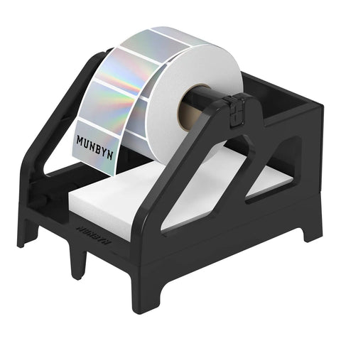 Heavy Duty Pro Grade Label Holder For Rolls And Fan Fold Labels Compatible With Most Desktop Thermal Printers Black