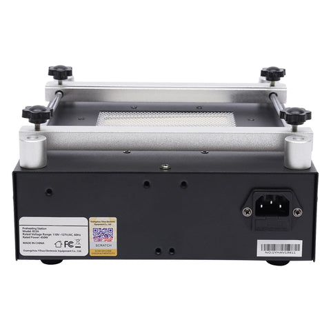 Back view of High Power Soldering Hot Plate 110V 450W with LED Digital PID Temperature Control, showing power connector
