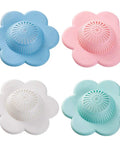 Silicone Hair Catcher Drain Stopper With Suction Cups For Bathroom Shower Bathtub And Kitchen Sinks, Easy Install, Anti Clog Hair Strainer, Flexible Durable Rubber 4 Pack in assorted colors