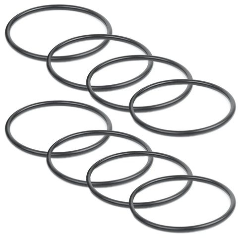 8 Pack Replacement O Ring For CLX200K Hayward Pool Chlorinator Lid CL200 CL220 Exact Fit Premium Heavy Duty Rubber Built Tough For A Pro Grade Seal Easy Install Leak Proof Performance, black rubber O rings shown stacked