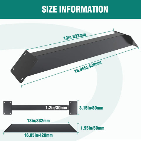 Diagram showing size and dimensions of 45 Degree Angle Corner Brackets 8 Pack For Wood Post And Beam - Heavy Duty DIY Kit