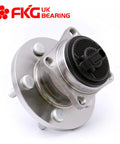 Front view of Rear Wheel Bearing Hub Assembly Set For Toyota Corolla 2009 To 2016, Pontiac Vibe 2009 To 2010, Toyota Matrix 2009 To 2014 FWD 1.8L 5 Lug Pair Durable OEM Grade Replacement For Smooth Ride And Long Lasting Performance
