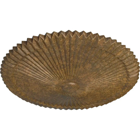 Shakur Ceiling Medallion In Rubbed Bronze, 24 Inch Outside Diameter, 3 Inch Projection, intricate hand-painted design