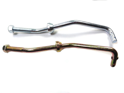 Deck Lift Link Kit For Lawn Mower Replacement Left Yellow And Right Silver Links With Pivot Bearings And Locknuts Front Deck To Front Axle Bracket Connection Supports Precise Leveling No Extra Hardware Needed 532151141 532151140, two metal lift links