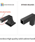 Comparison of Amerdeco high quality solid cabinet handle and a hollow handle from other brands