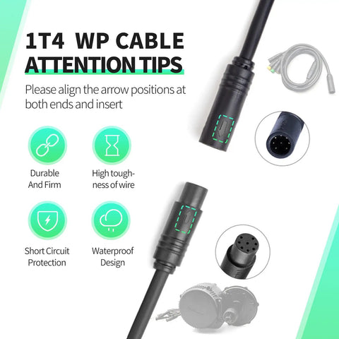 Waterproof Ebike Cable Controller With Display Throttle Ebrake For BBSHD 1T4 137cm Cable Length Built Tough Connects To Display Throttle And Two Brakes Fits BBS01 BBS02 Mid Motor E Bike Conversion Accessories