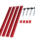 Heavy Duty Aluminum T Slot Track Kit With M8 Slider Blocks, Double Cut Profile Red T Track 400mm, Pre Drilled Mounting Holes, Pro Grade Woodworking Rails