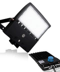 NextGen III 150W LED Parking Lot Light With 21,000 Lumens, 5000K Bright White, Flood Mount, Black Housing, DLC 5.1 Premium