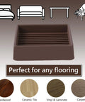Super Grippy Non Slip Furniture Caster Cups 2x2 Inch Square Floor Protectors For Hardwood Tile Laminate Vinyl shown with flooring options.
