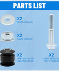 Parts list for Golf Cart Rear Arm Bushing Mounting Kit For Yamaha G And E G16 G19 G20 G21 G22 G23 G27 G28 G29 1996 Up Drive
