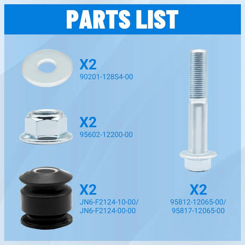 Parts list for Golf Cart Rear Arm Bushing Mounting Kit For Yamaha G And E G16 G19 G20 G21 G22 G23 G27 G28 G29 1996 Up Drive