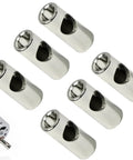 Six stainless steel RC motor gear adapter sleeves with 3.175–5 mm bore, shown beside a small RC motor