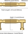 10 Pack 3 Inch Knurled Champagne Bronze Cabinet Pulls Handles For Cupboard And Drawer Doors, Rust Proof Anti Corrosion Non Toxic Solid