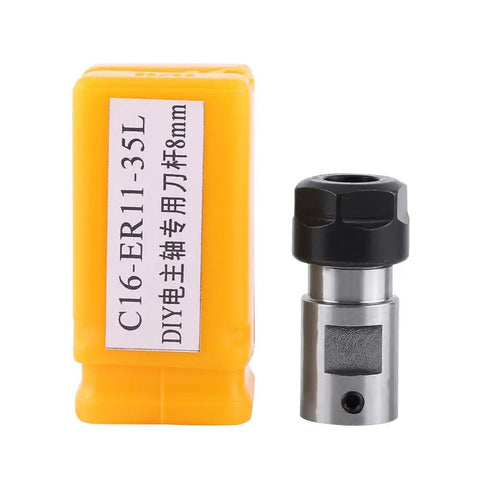 Sleek ER11 Collet Chuck Spacer Sleeve And Shaft Extender Made From Premium Steel For Deep Processing CNC Milling Tasks With 8MM Straight Shank Design That Is Totally Sick, featuring a steel collet and protective case.