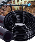 Heavy Duty Garden Drip Irrigation Hose For Greenhouse And Lawn, Flexible Black PVC One Quarter Inch Tubing, 20 M Length