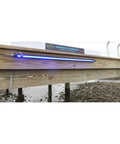 Top Shelf Green Dock Light And Fishing Lantern Waterproof Marine Grade Adjustable Bright Illumination For Nighttime Angling Crew Favorite Solid Deck Upgrade Package shown mounted on dock with blue illumination.