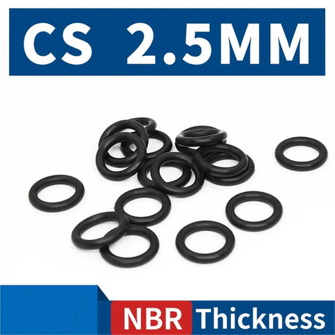 Awesome Black Nitrile O Ring Gasket Assortment Kit For Garage Hacks And Home Fixes Includes 2 Point 5 Millimeter Seals Built For Strong Vibration And Best For Plumbing And Auto Work To Stop Leaks Dead Without Spending Too Much Cash. black NBR O rings, CS 2.5mm