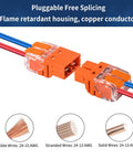Lever Wire Connectors Two Port Splicing Terminal Blocks with pluggable male and female connectors for wiring AWG 24-13