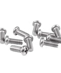 Kickass M4 X 10mm Phillips Head Stainless Steel Machine Screws Rust Resistant Heavy Duty Hardware Fasteners Top Shelf Silver Finish Pack Of 10 For Shop Projects arranged on a white background.