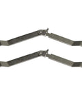 Two Pack 7 Inch Steel Folding Lid Stay Supports With Nickel Plated Arms, 3.25 Inch Each, Locking Extension, Half Inch Offset