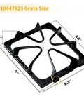 4 Pack Stove Grates Replacement 8.8 x 8.3 Inches Porcelain Enamel Cast Iron For Maytag Amana Inglis Kirkland Kenmore Gas Range Cooktop Burner Grate Set with dimensions shown