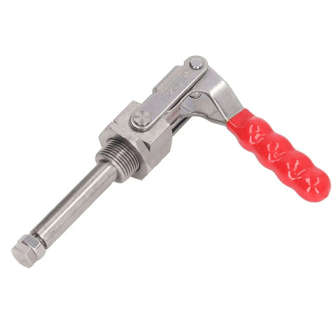 Beefed-Up Heavy Duty Toggle Clamp With 66.8mm Stroke And 180 Degree Push Pull Action, 701 Lb Capacity, Hand Operated, Red Plastic Handle