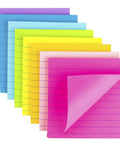 8 Pack Lined Sticky Notes 4x4 Inches Colorful Memo Pads With Super Sticky Adhesive, 8 Bright Colors For Quick Reminders, 54 Sheets Per Pad