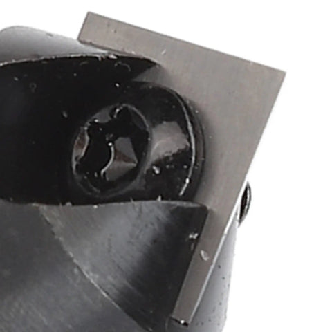 Top Tier Carbide V Shape Router Bit With Quick Change 1/4 Inch Shank for precision wood slotting and carving, close-up detail.