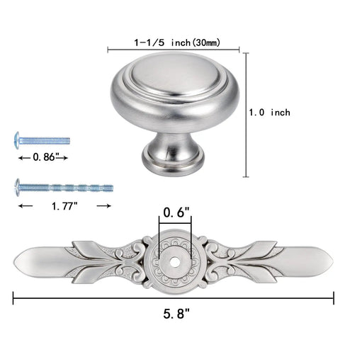 Dope Round Cabinet Knobs 10 Pack 1.25 Inch Brushed Gunmetal Drawer Pulls with decorative backplate and screws included