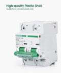 Beefy Heavy Duty 2 Pole 125A DC Circuit Breaker 12V to 110V DC Thermal Magnetic Trip DIN Rail Mount B125 front view