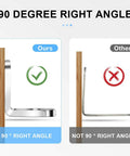 Comparison image showing 90 degree right angle of stainless steel bracket in 40 Pieces L Bracket Corner Brace Set With 120 Screws.