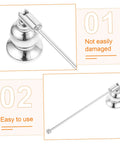 Christmas Metal Candle Fire Extinguisher Cap With Long Handle, Effortless Tealight Snuffer to Knock Out Flames Without Oil Spritz, Keeps the Wick Intact for a Clean Burn, Must-Have Holiday Party Essential and Cozy Winter Cabin Gear, close-up view showing the durable metal and long handle.