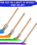 4 Piece Trim Paint Brush Set With Wooden Handle Edge Tool Built For Tight Corners And Sash Work, size variations shown