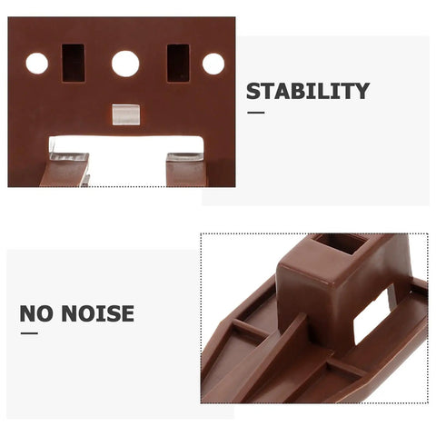 Close-up of brown plastic guides from 5 Sets Drawer Slide Replacement Kit With Rollers For Dresser Drawers, Smooth Glide Center Mount Track System