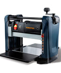 Smooth As Glass 15 Amp Benchtop Thickness Planer featuring dual hardened steel cutters and roomy 12 inch capacity side view.