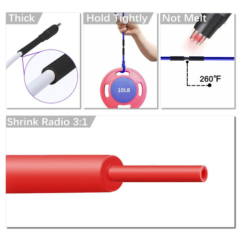 Marine Grade Heat Shrink Tubing Kit With Adhesive Lined Waterproof 280 Piece Assortment Pro Grade Three To One Shrink Ratio Black And Red