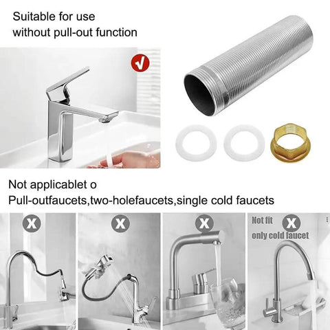 Sturdy Tap Repair Kit With Thick Solid Stainless Steel Extension And Brass Lock Nut 150 Mm For Copper Pipes Two Rubber Seals, sink faucet kit