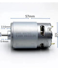 Beefy Mini 36mm Micro 555 DC Motor 6V To 24V 12V 18V 24V High RPM 23000 Dual Ball Bearing with dimensions marked, side view
