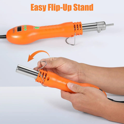 Portable Hot Air Rework Station For SMD Desoldering with easy flip-up stand in use