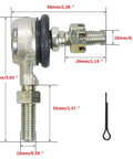 Left And Right Tie Rod Ball Joint Set 10mm Bolt For 50cc 70cc 90cc 110cc 125cc Chinese Quad ATV Go Kart Dirt Bike Moped Scooter Fits Tao Tao Coolster Baja Kazuma Roketa SunL Apollo Kymco And More, metal joint with cotter pin