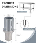 Adjustable Bullet Feet For 1-5/8 Inch Tubing Outer Diameter, Stainless Steel Built Tough Heavy Duty Table Leg Levelers