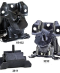 Engine Mount And Transmission Mount Kit For Yukon Tahoe Silverado Sierra 07 To 13 Front Left And Right Engine Mounts Plus Rear Transmission Mount Fits Chevy GMC Trucks 1500 2500 3500, black steel